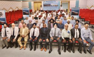 Office bearers and members of Merchant Navy Officers' Association(MNOA), Chandigarh at an event held to observe World Maritime Day.