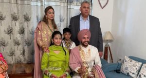 Dilnawaz Kaur (sitting 1st from left) who became a sarbala at her uncle's(sitting 2nd from left) wedding