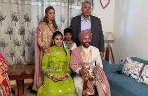 Dilnawaz Kaur (sitting 1st from left) who became a sarbala at her uncle's(sitting 2nd from left) wedding