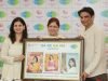 Punjabi Singer, Dr. Pooja flanked by Savita Bhatti and Ranbir Kumar unveil a poster of Punjabi Traditional songs during the Press Meet held at Press Club, Chandigarh on 15 April, 2022..