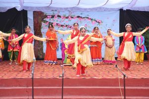 Students of I S Dev Samaj Sr Secondary School giving a performance during the school's annual function - 'Guldasta'.