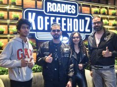 Dirt Biker Prithvi Singh Dhillon, Rapper Super Manikk, Golfer Ananya Kapoor & Sahil Baweja, Founder & CEO, Leapster Restaurants at the unveiling ceremony of superstar posters at Roadies Koffeehouz