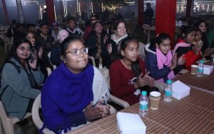 Visually impaired children can be seen enjoying at the screening of movie '83' played in audio described format at the'Countdown 2023' event began at Chandigarh Club. It was a unique Xmas celebration for them.