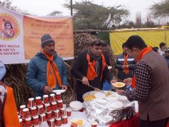 Saffron rice and saffron milk distributed by Shree Shyam Karuna Foundation