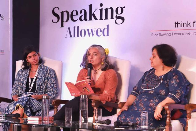 Renowned children's author Samina Mishra participating in a session