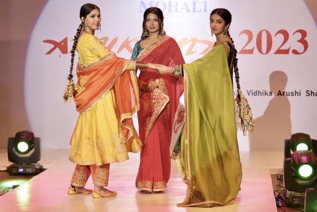 Fashion Design students of Northern India Institute of Fashion Technology, NIIFT, Mohali, showcased their collections at a fashion show Anukama 2023 held at Tagore Theatre, Chandigarh