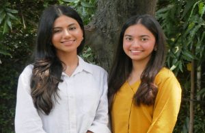 Gauri Chopra & Bhavya Sethi pose on the sidelines of a press meet to announce details of the upcoming 'Thrift Sale' being held by the duo. The sale is aimed at raising funds for underprivileged students.