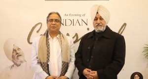 Amardeep Singh Dahiya, Founder, Polo Hindustani Art Heritage & Cultural Trust flanked by Hindustani Classical Raga Vocalist Dr Malkit Singh Jandiala.