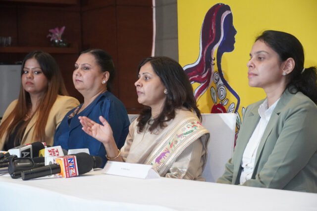 Dr Preeti Jindal sharing details about the 'Touch- Tweens & Teens ' event with media. The event showcased a charity walk to collect funds for underprivileged girls needing medical help.